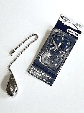 Commercial Electric Brushed Nickel 6” Chain w/Fan Teardrop Pull (Open Pkg)